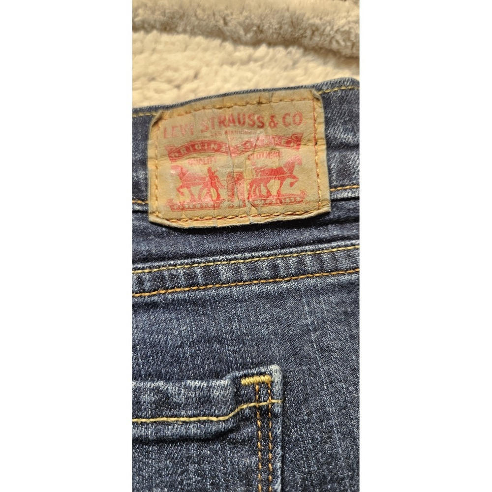 Levi's Size 18 Straight Jeans Medium Wash Blue Denim Solid Logo 5-Pocket Women's - Picture 10 of 11